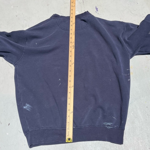 Men's Vintage Alaska Sweatshirt Blue Spell-Out S Street 90s THRASHED Grunge USA - Picture 12 of 13